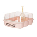 Extra Large Semi-Closed Cat Litter Box with Scoop Pink H1760