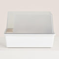 High Sided Cat Litter Box Open Top Anti-Stick Plastic White/Gray I607
