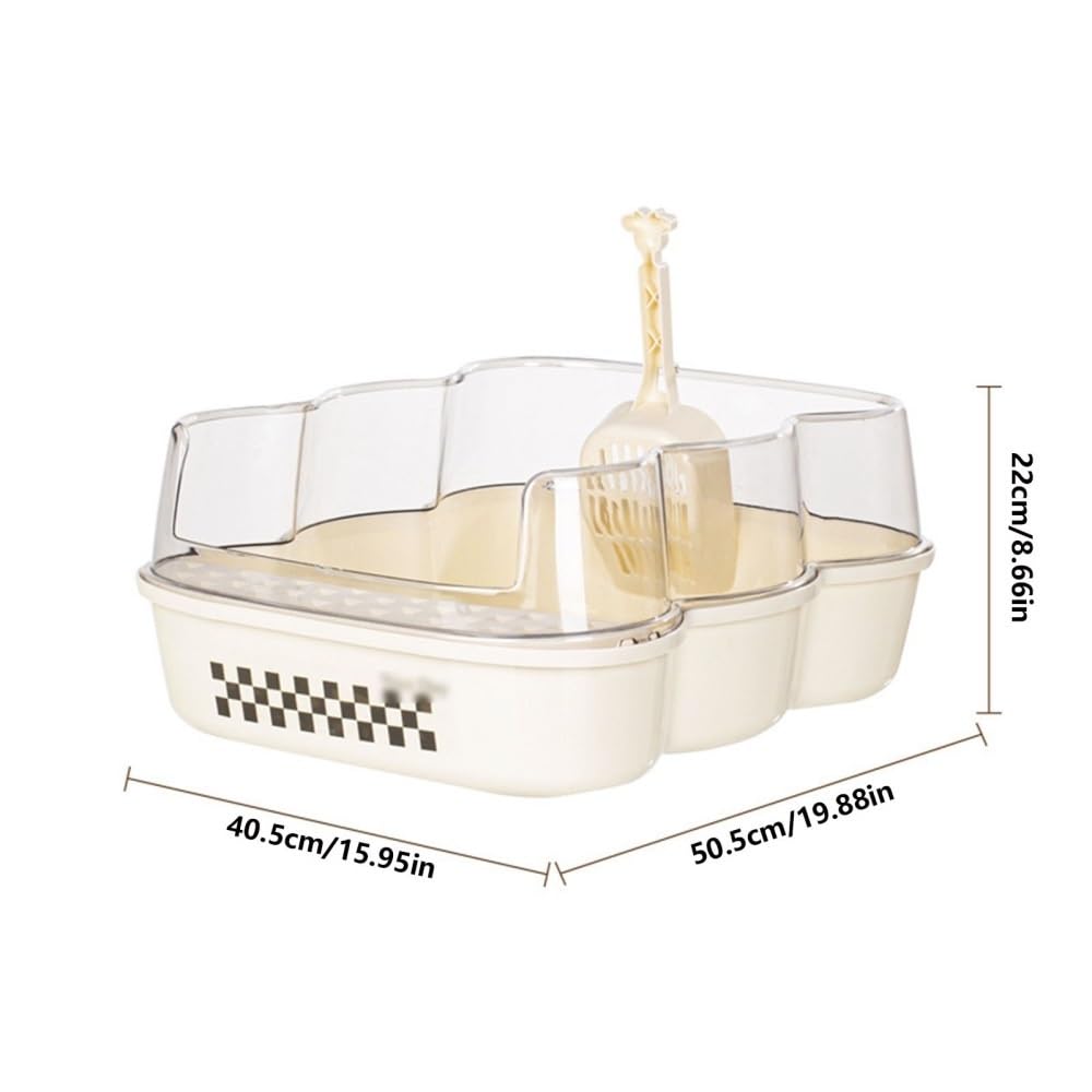 Extra Large Semi-Closed Cat Litter Box with Scoop Pink H1760