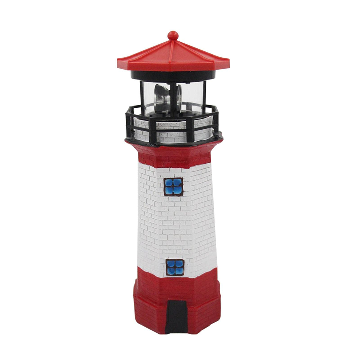Solar Lighthouse Outdoor Decor with Rotating Beacon W73979