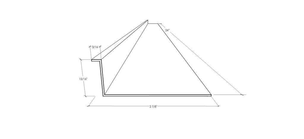 White Ribbed Acrylic Diffuser (L-Shaped, 24") U26971