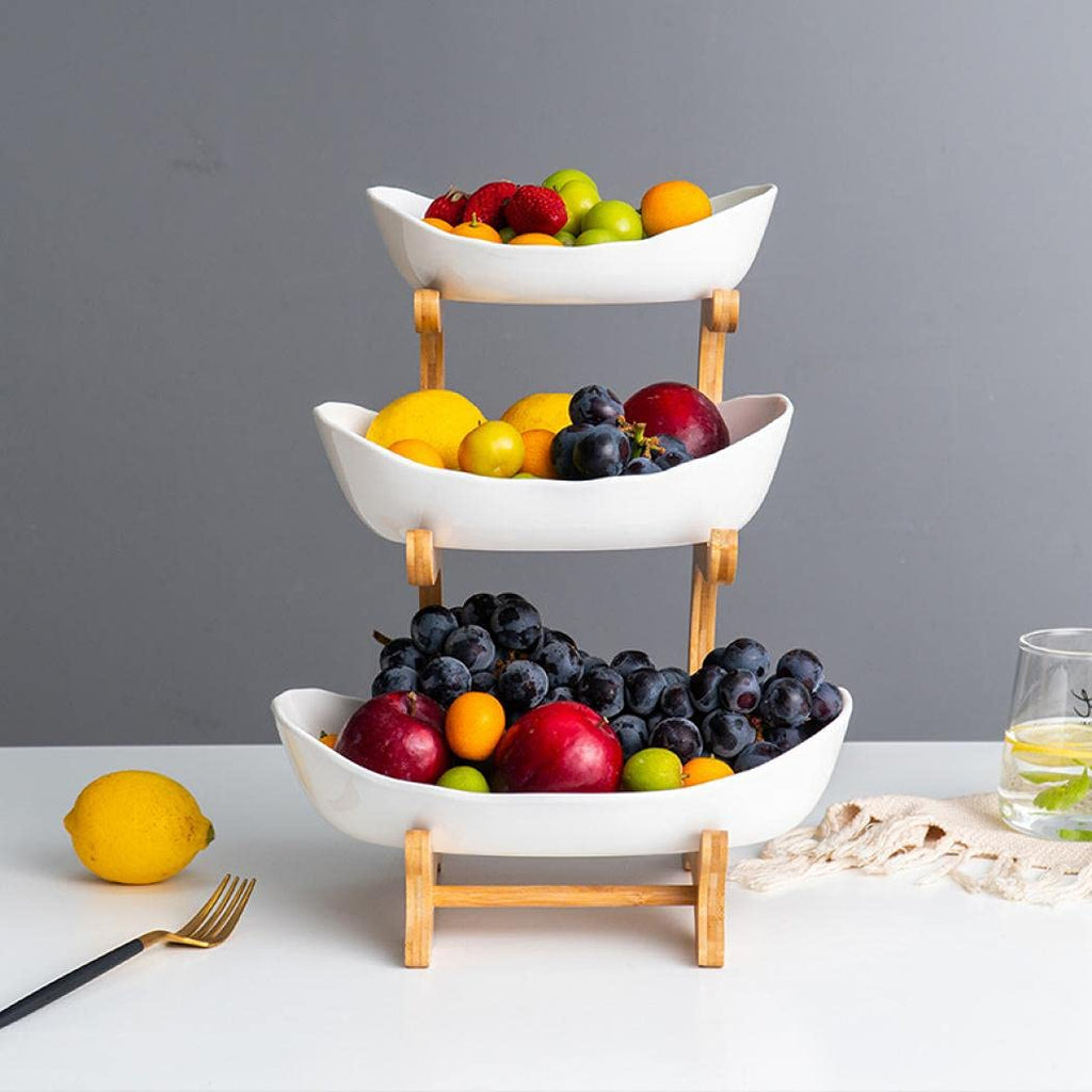 3 Tier Ceramic Fruit Basket Stand A68715