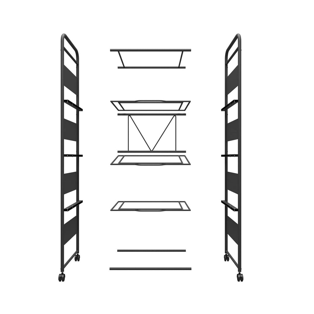 4-Tier Metal File Cart with Wheels X9559