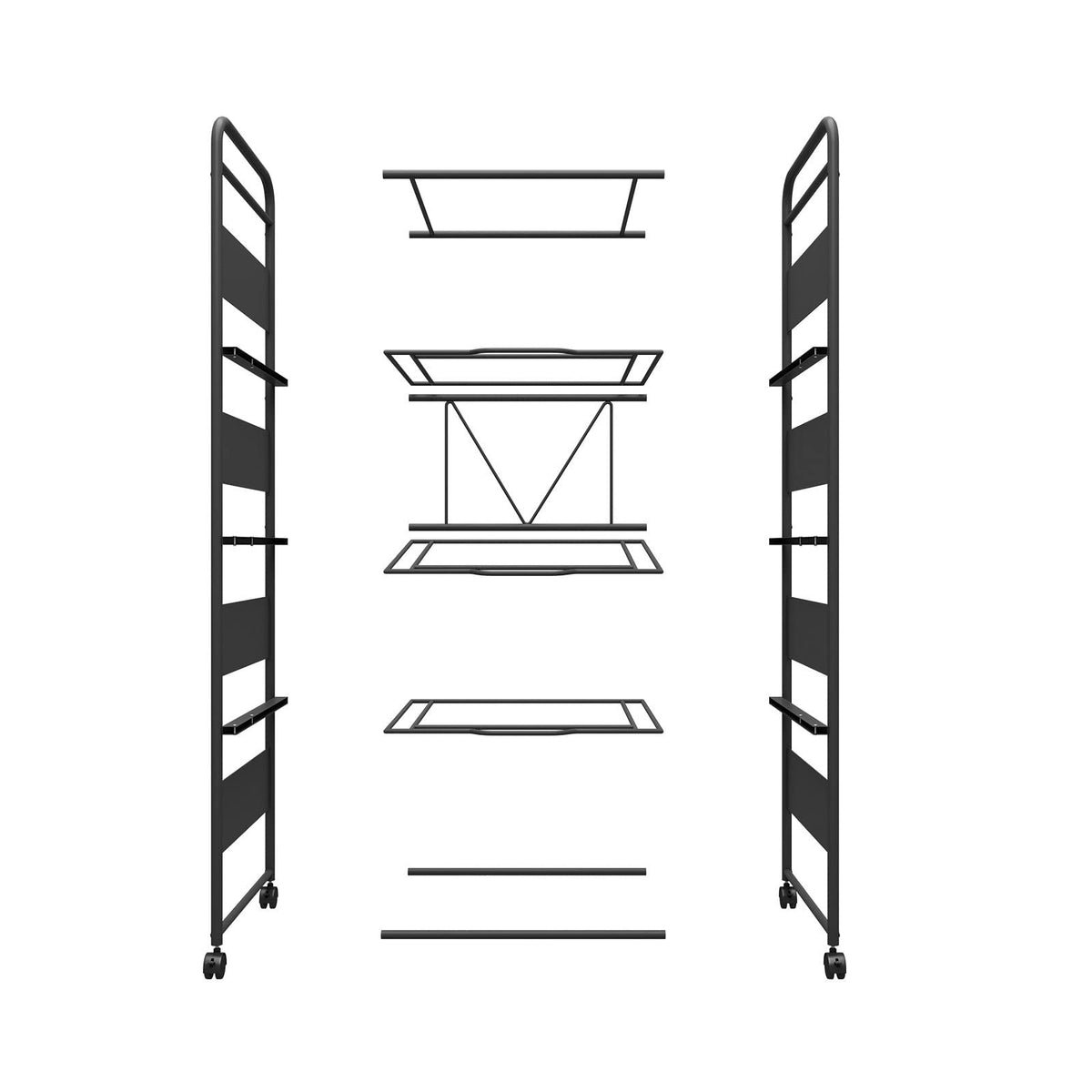 4-Tier Metal File Cart with Wheels X9559