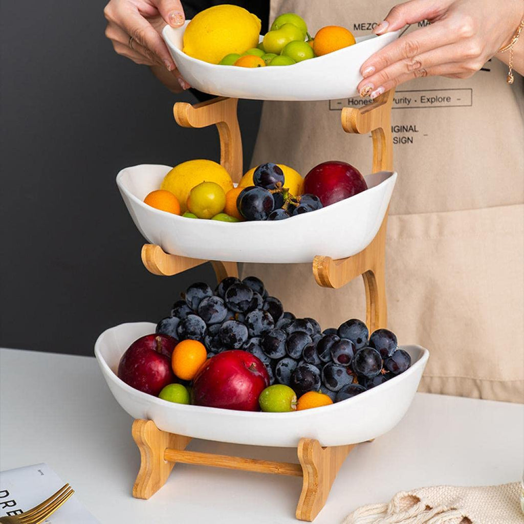 3 Tier Ceramic Fruit Basket Stand A68715