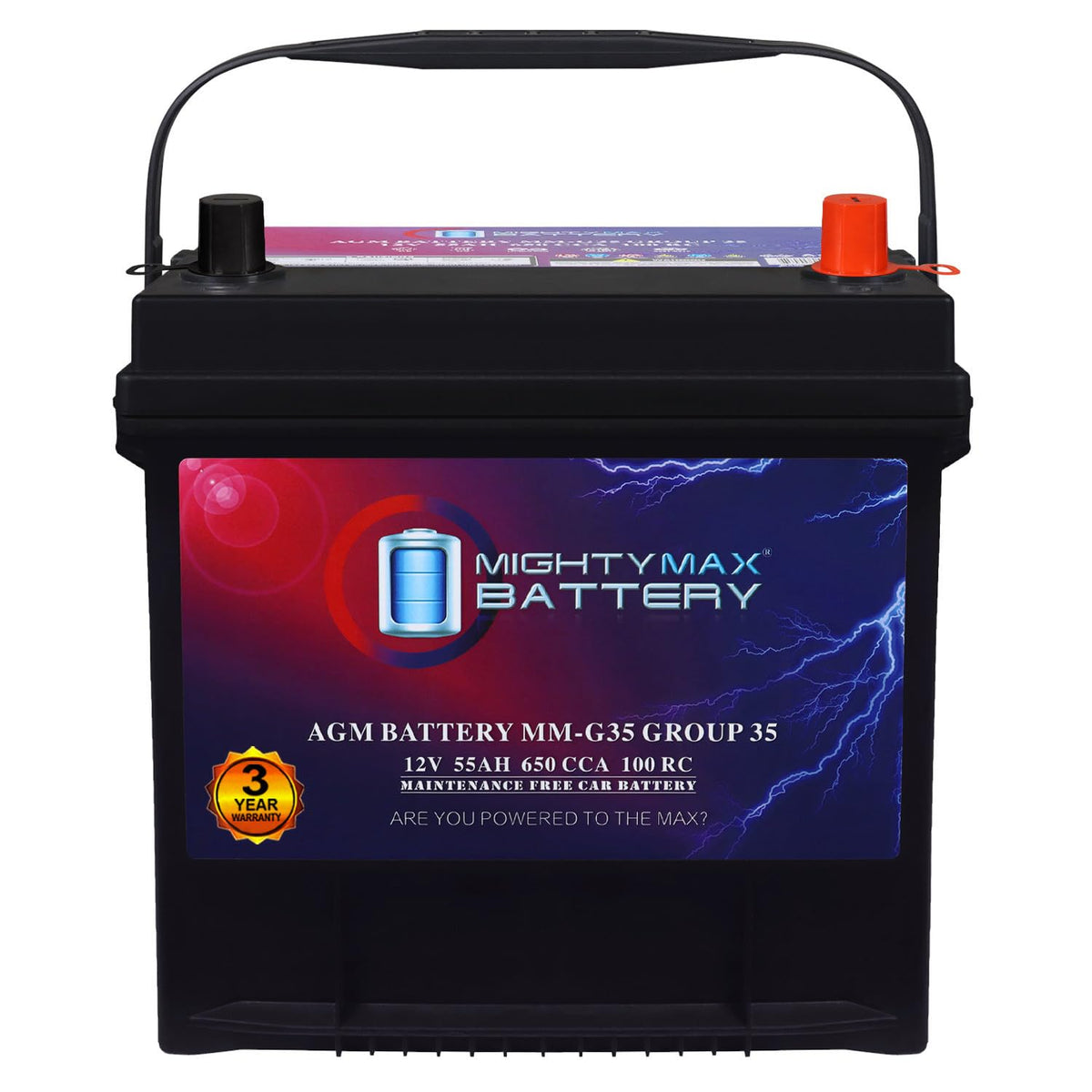 12V 55Ah AGM Replacement Battery V84401