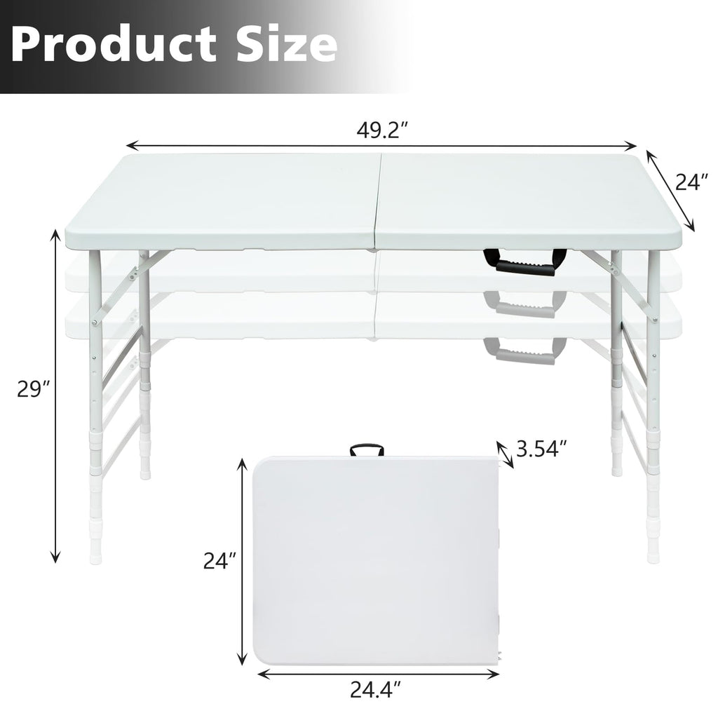 4Ft Portable Folding Table White O49760