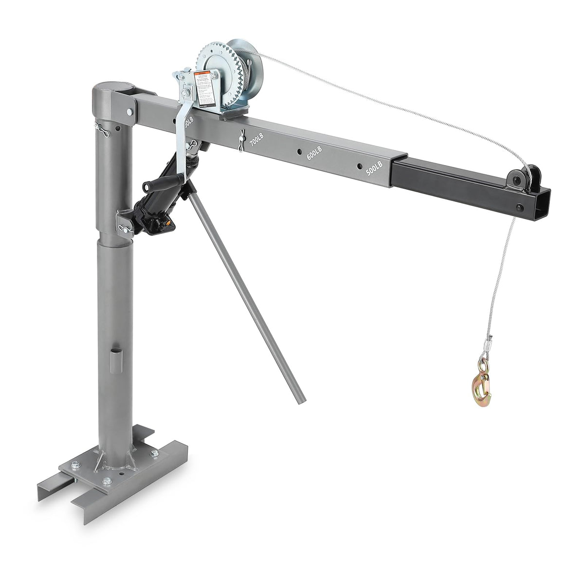 1000 Lbs Hydraulic Pickup Truck Crane Hoist with Manual Winch I604034