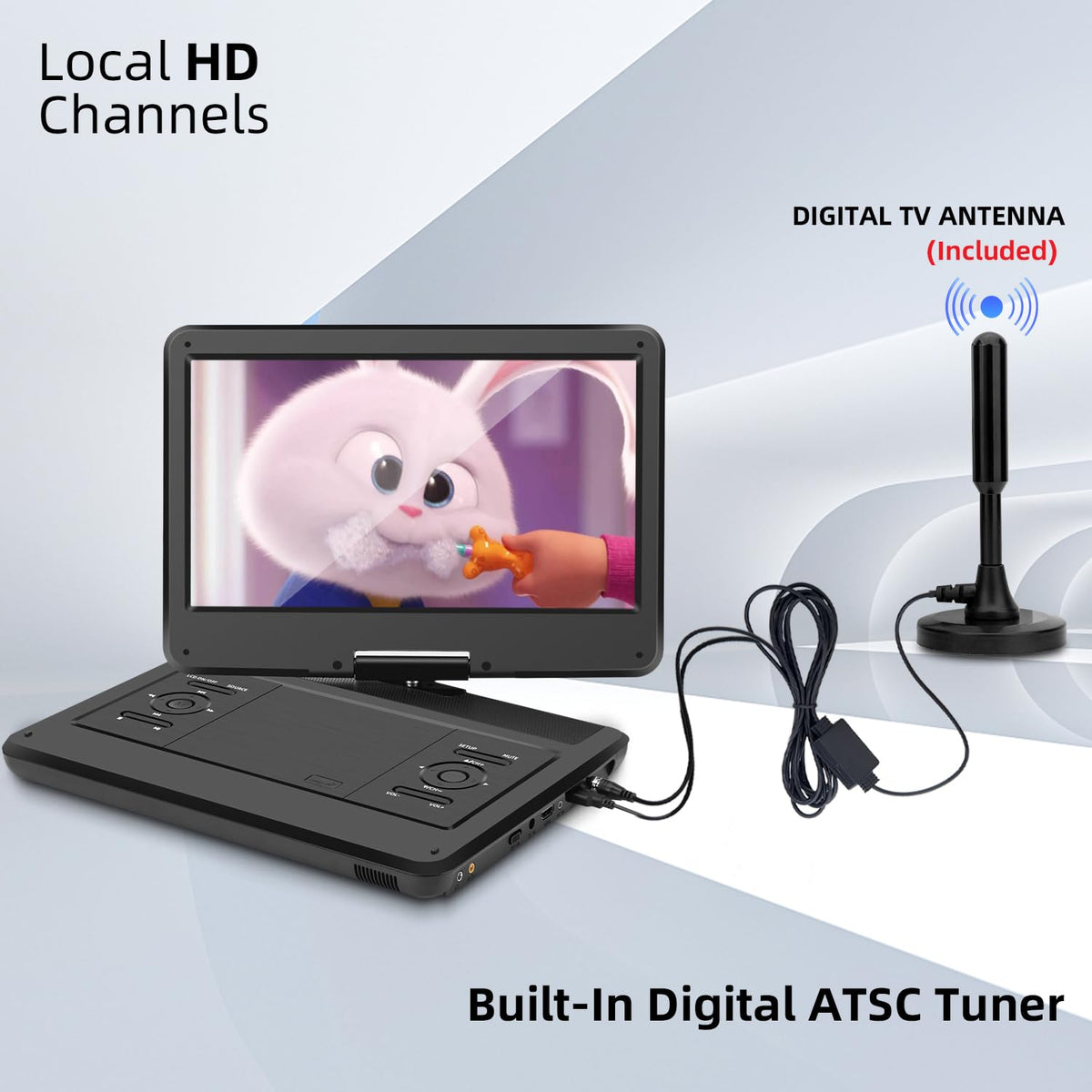 16.5" Portable TV/DVD Player Combo with 14.0" HD Swivel Screen A6290