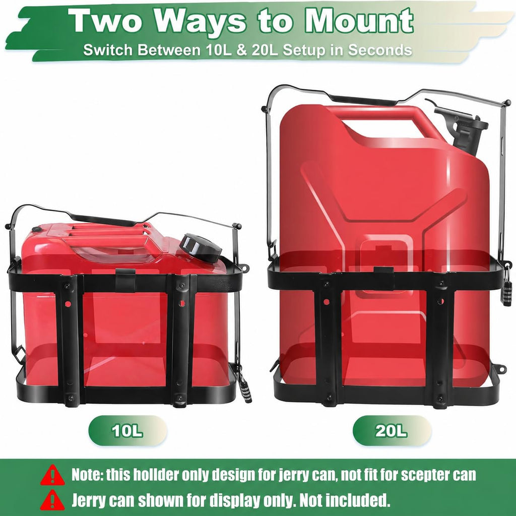 Gas Can Holder Rack with Combination Lock, 5 Gallon M68480