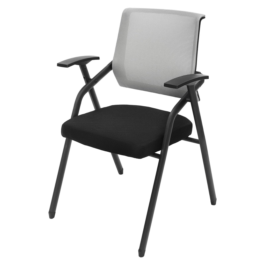 Grey Stackable Folding Mesh Office Chair with Arms Y662