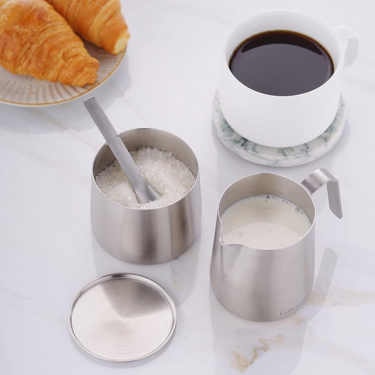 12 oz Stainless Steel French Press and Creamer Set T9332