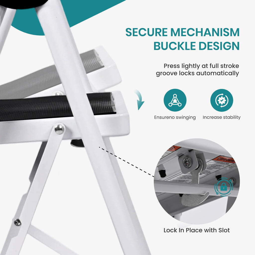 3 Step Ladder with Anti-Slip Pedal & Handrail B83353