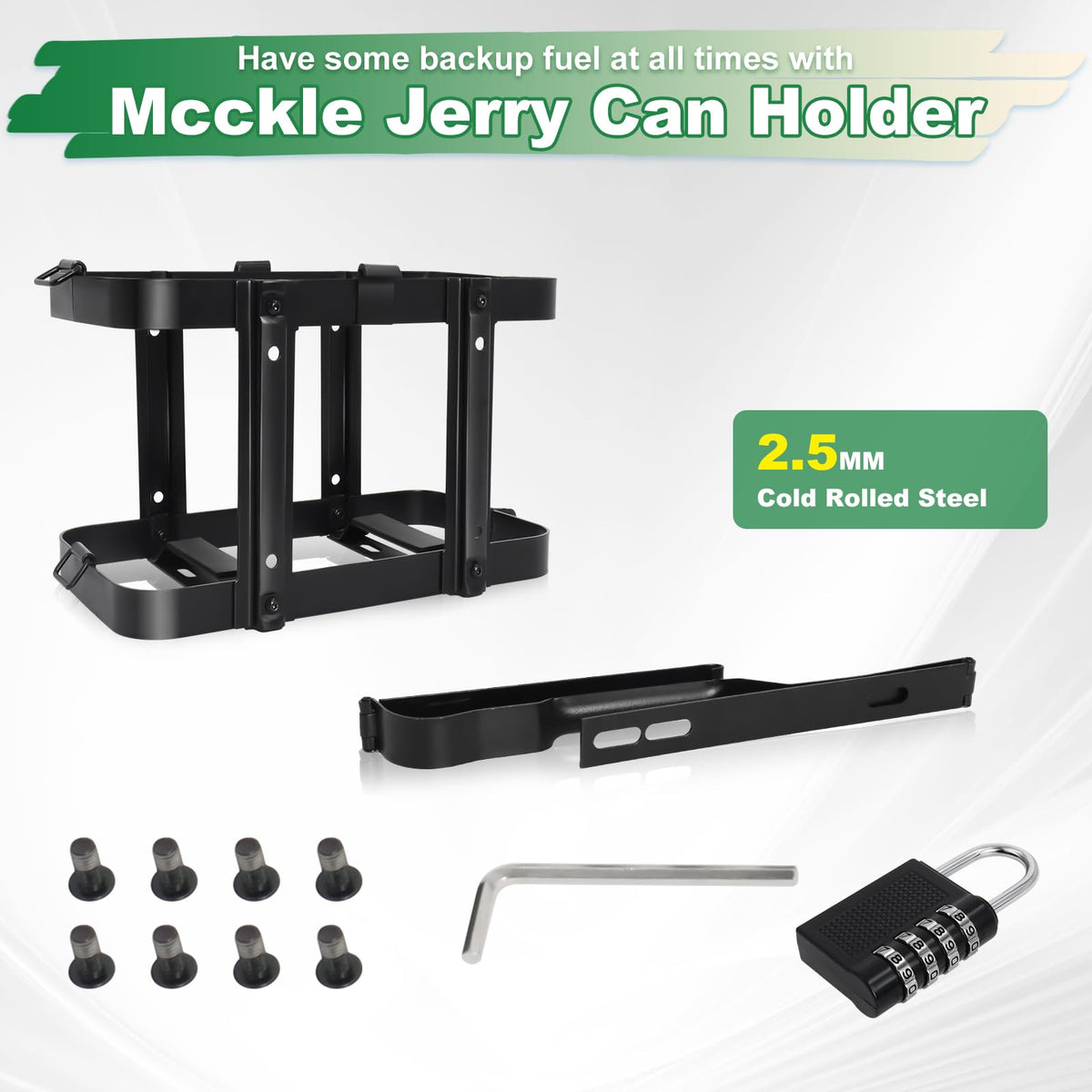 Gas Can Holder Rack with Combination Lock, 5 Gallon M68480