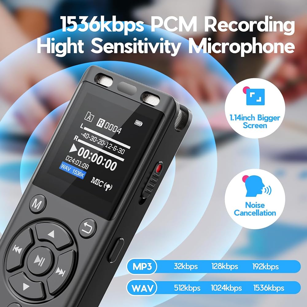 64GB Digital Voice Recorder with Playback D309793