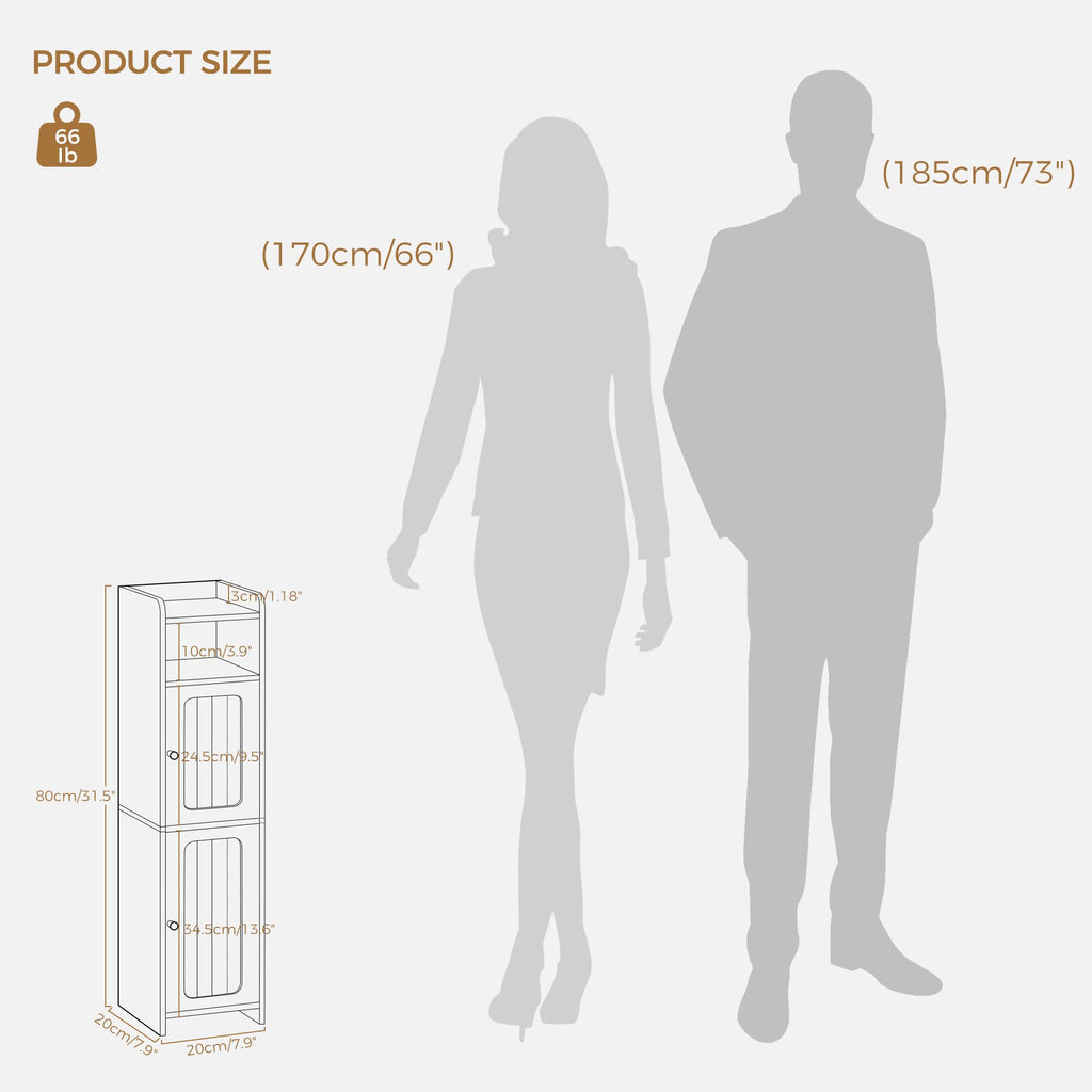 Small 2 Doors Narrow Bathroom Storage Cabinet S85674