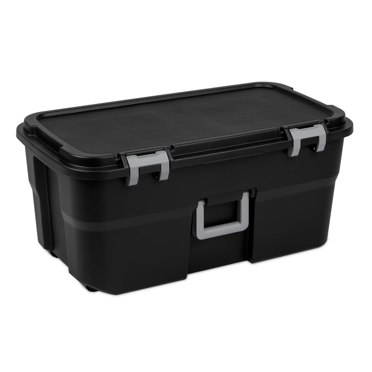 Black 22Gal Wheeled Lockable Storage Footlocker H987