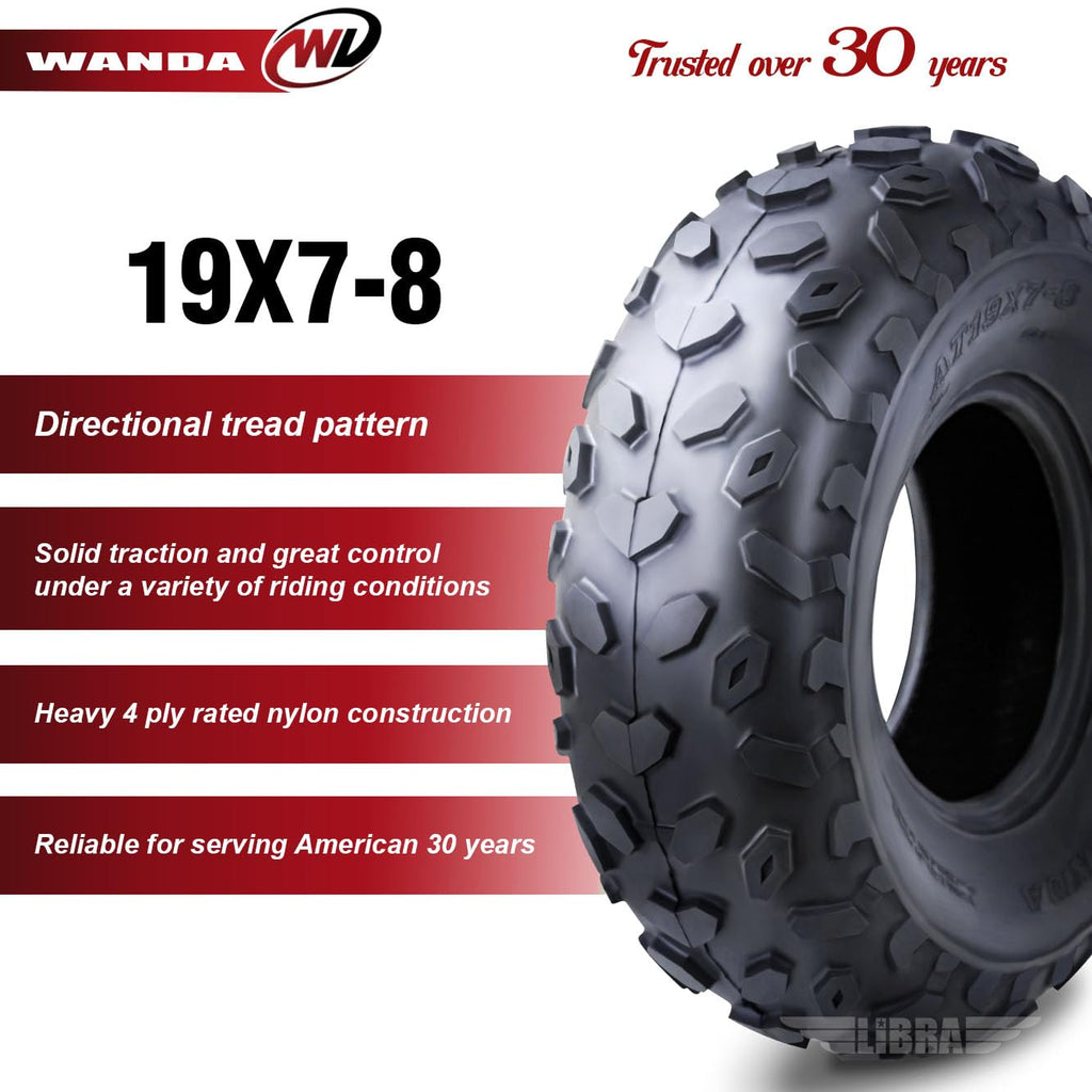 2 ATV Tires 19x7-8 Front E85052