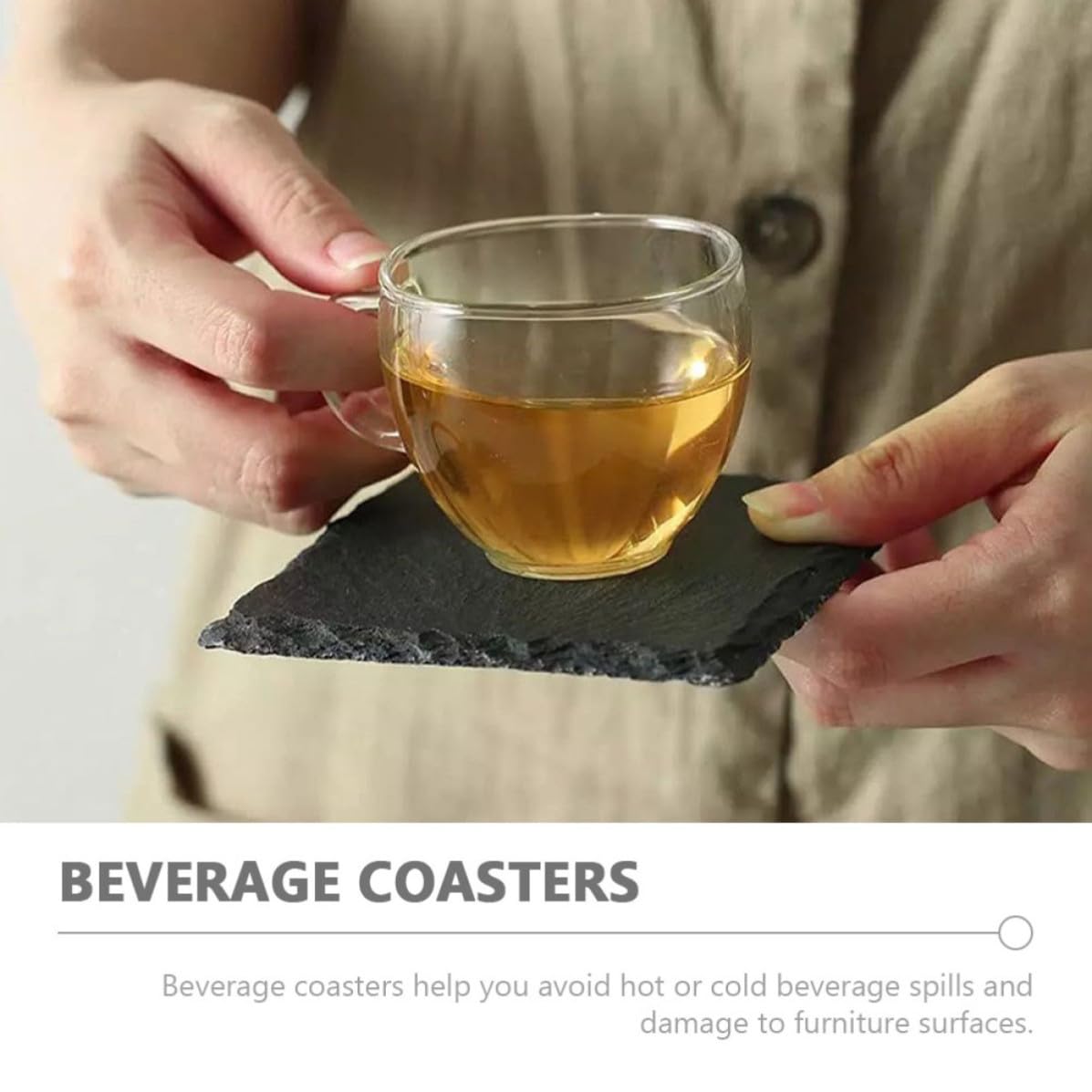 Natural Stone Drink Coasters Set J2611