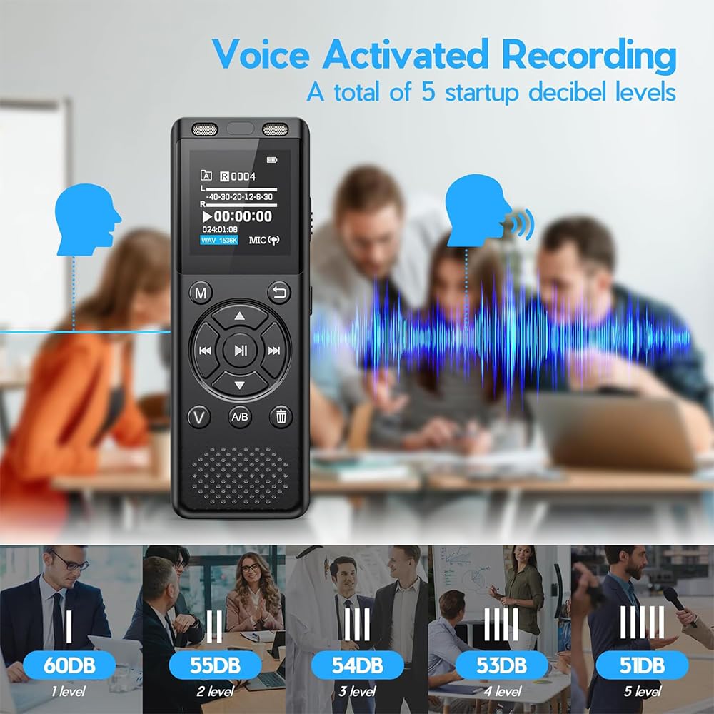 64GB Digital Voice Recorder with Playback D309793