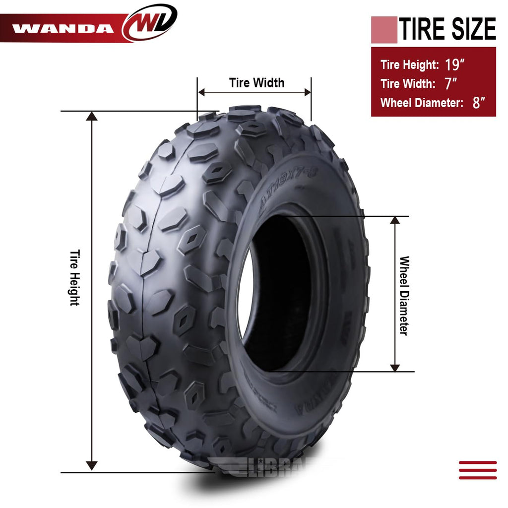 2 ATV Tires 19x7-8 Front E85052