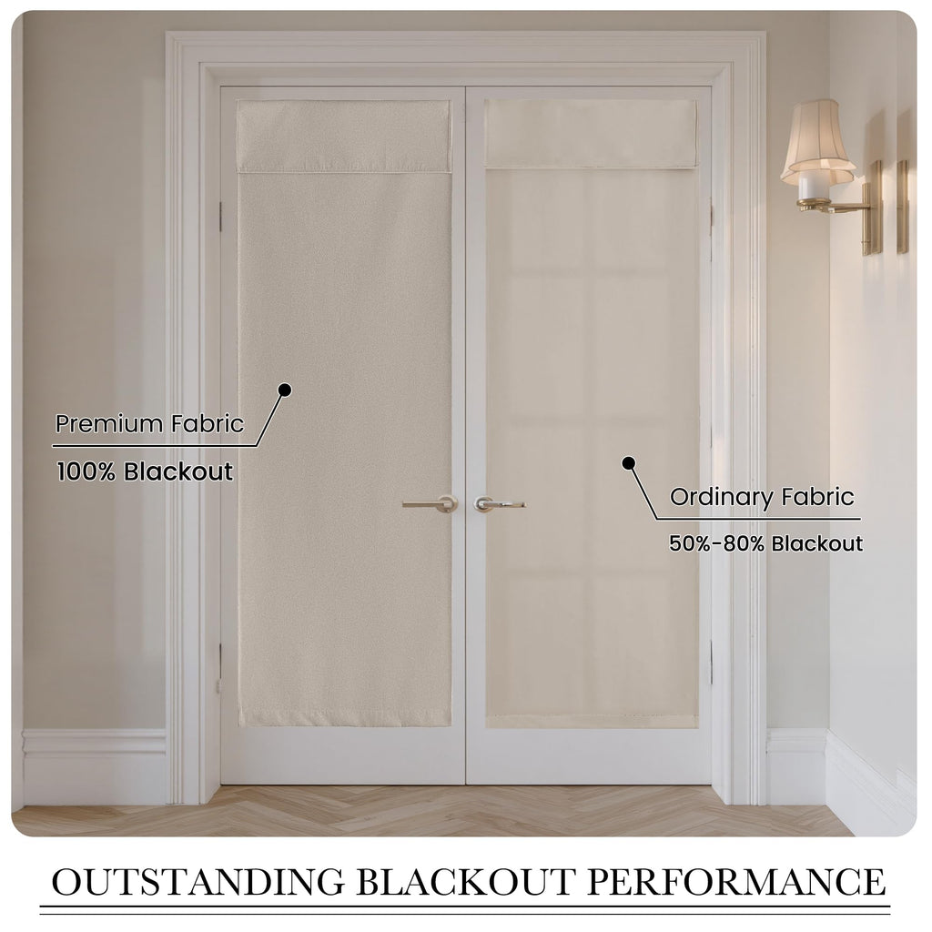 100% Blackout Linen French Door Curtain H576