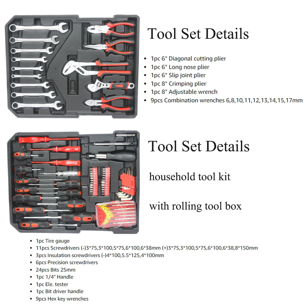899-Piece Household Tool Set with Rolling Case P3245