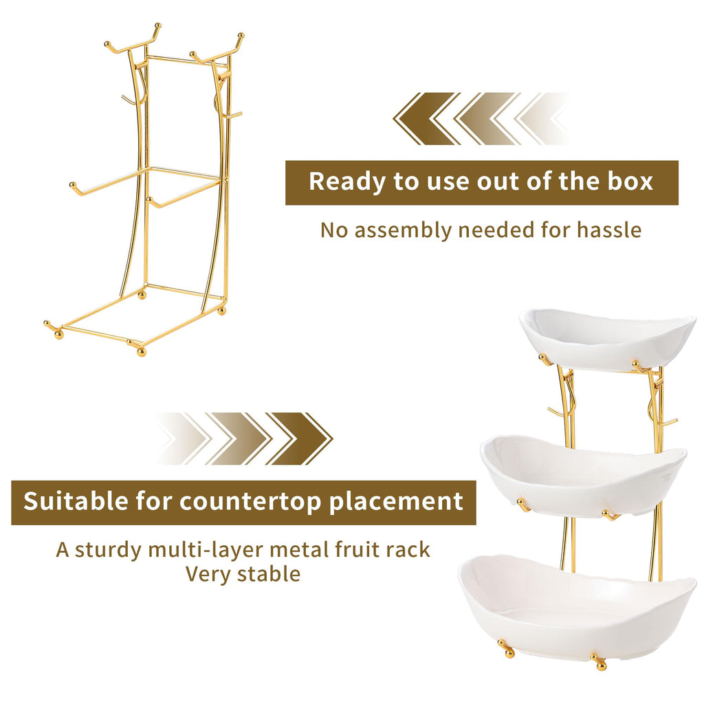 3-Tier Ceramic Serving Bowl Set with Stand M607555