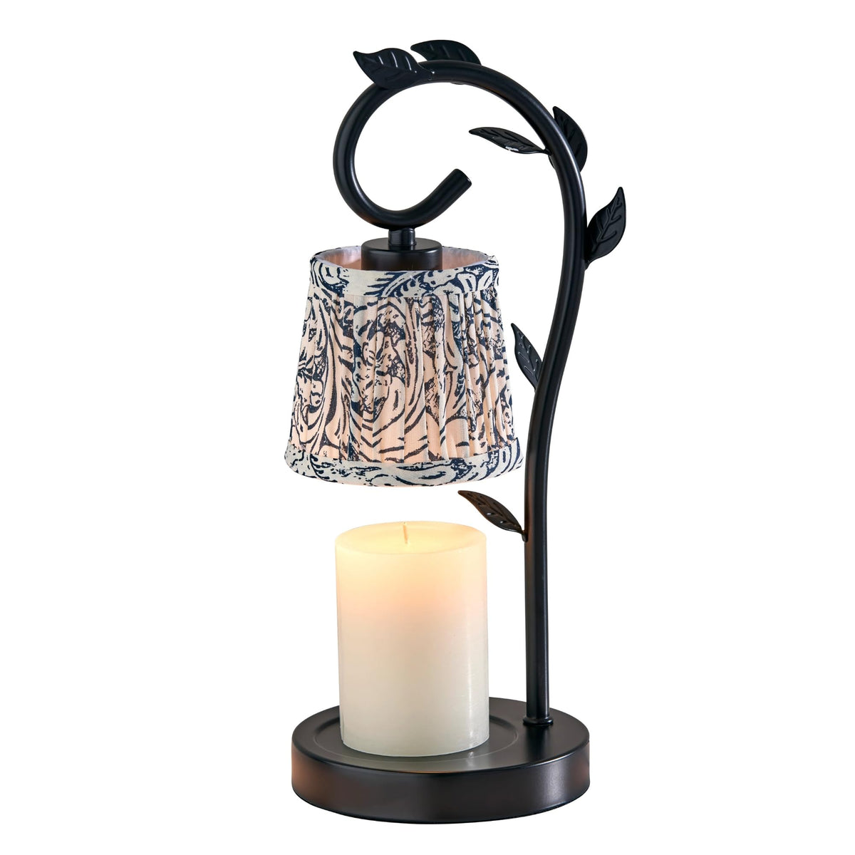 Black & White Printed Shade Dimmable Candle Warmer Lamp J55857