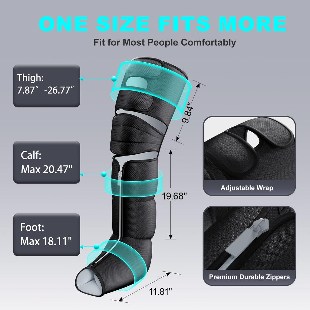 Black Leg Compression Massager with Heated Knee R468205