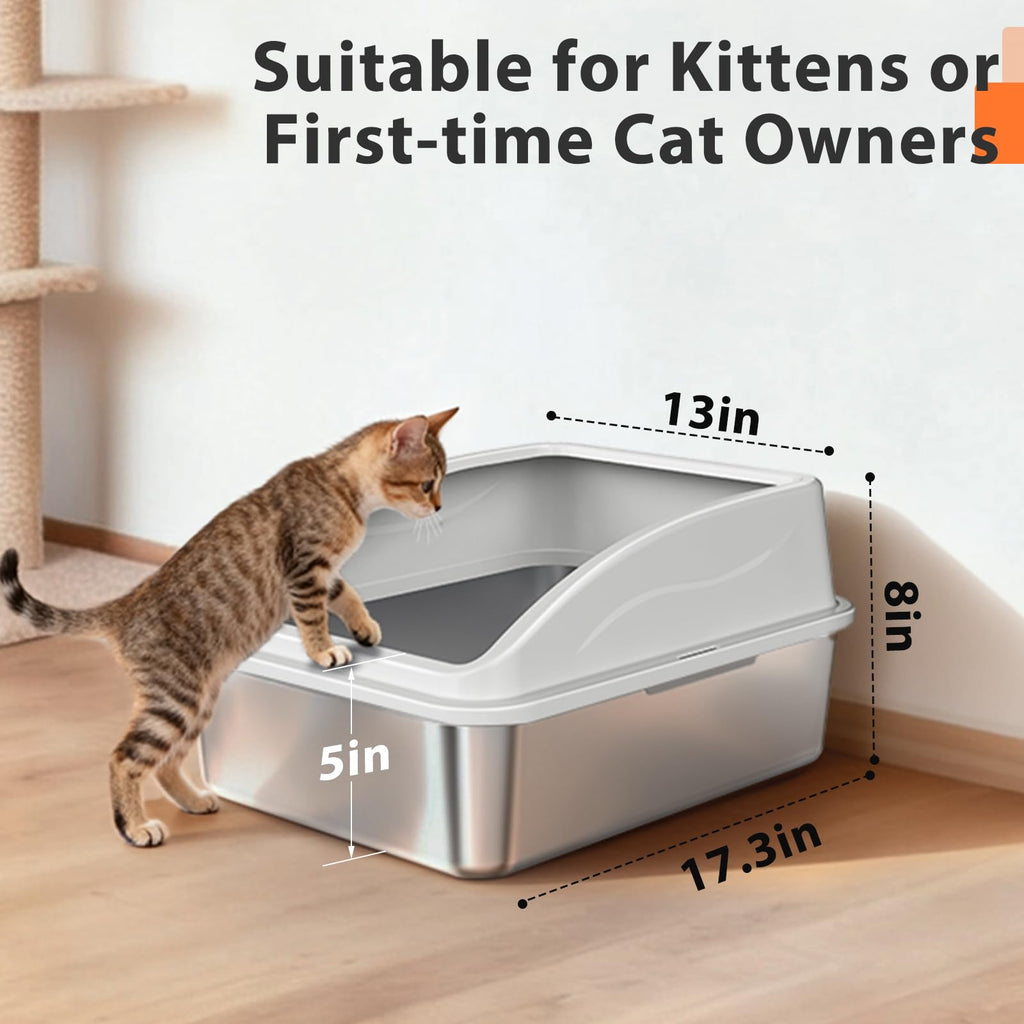 Stainless Steel Litter Box with Lid T5527