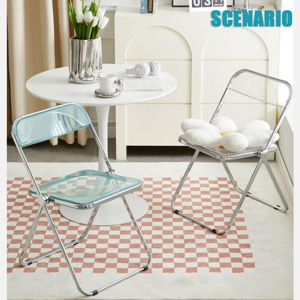 Transparent 18in Foldable Chair with Backrest Q5896