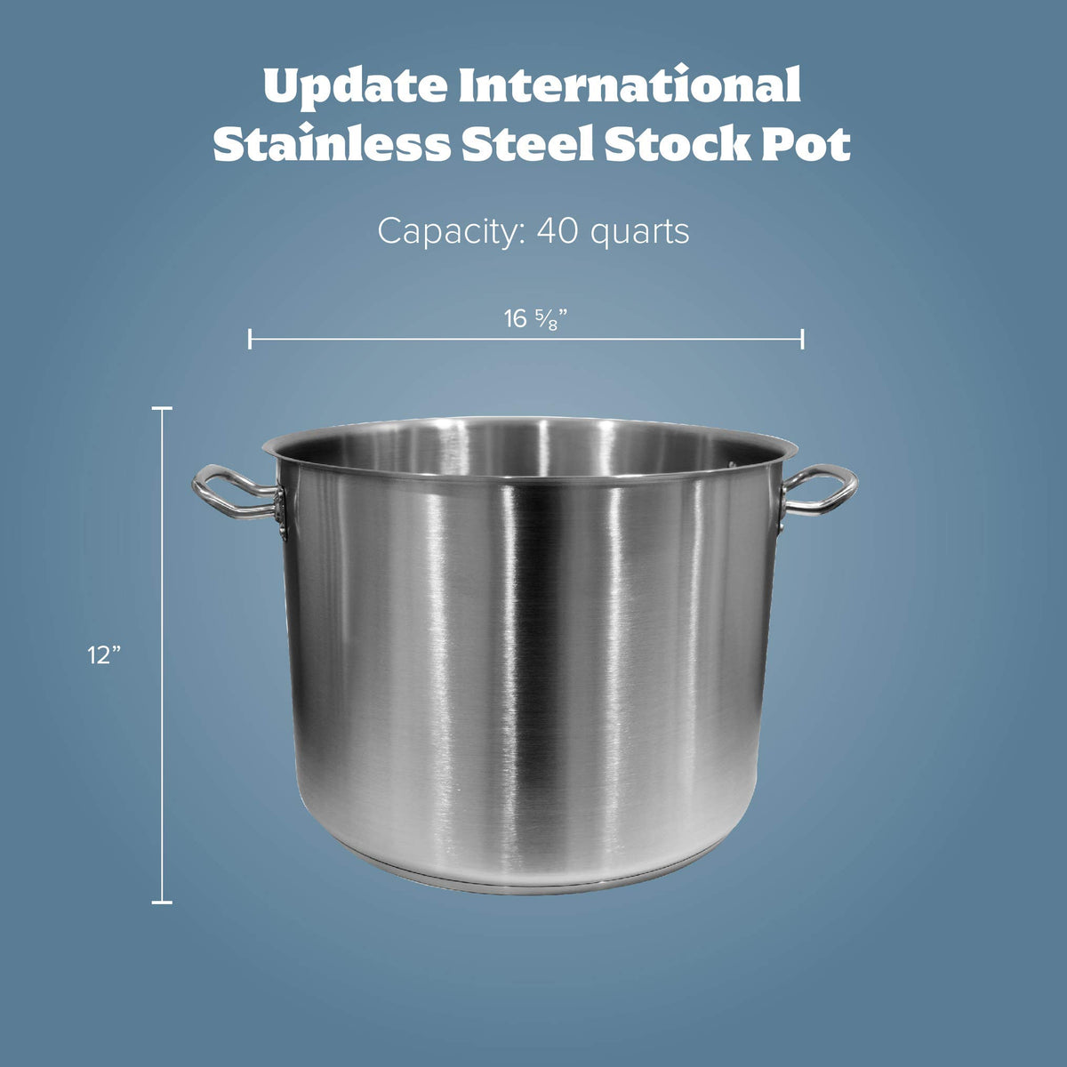 40 Qt Stainless Steel Stock Pot with Cover B807