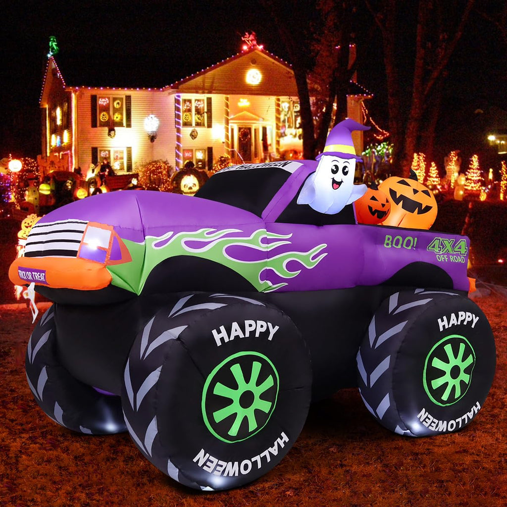 8 FT Halloween Inflatable Monster Truck with Built-in LEDs S187