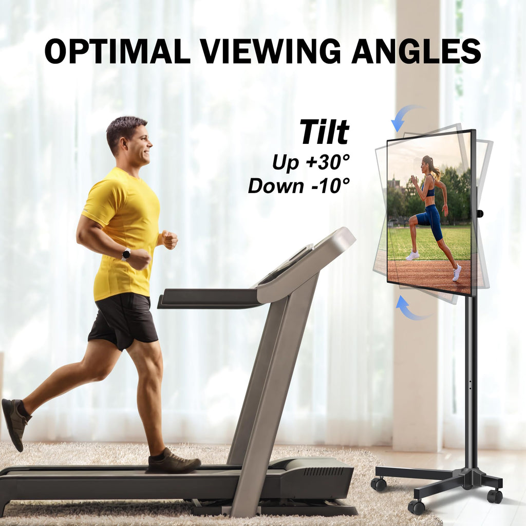 Rotating Rolling TV Stand on Wheels for 13-50" Flat/Curved TVs J14531