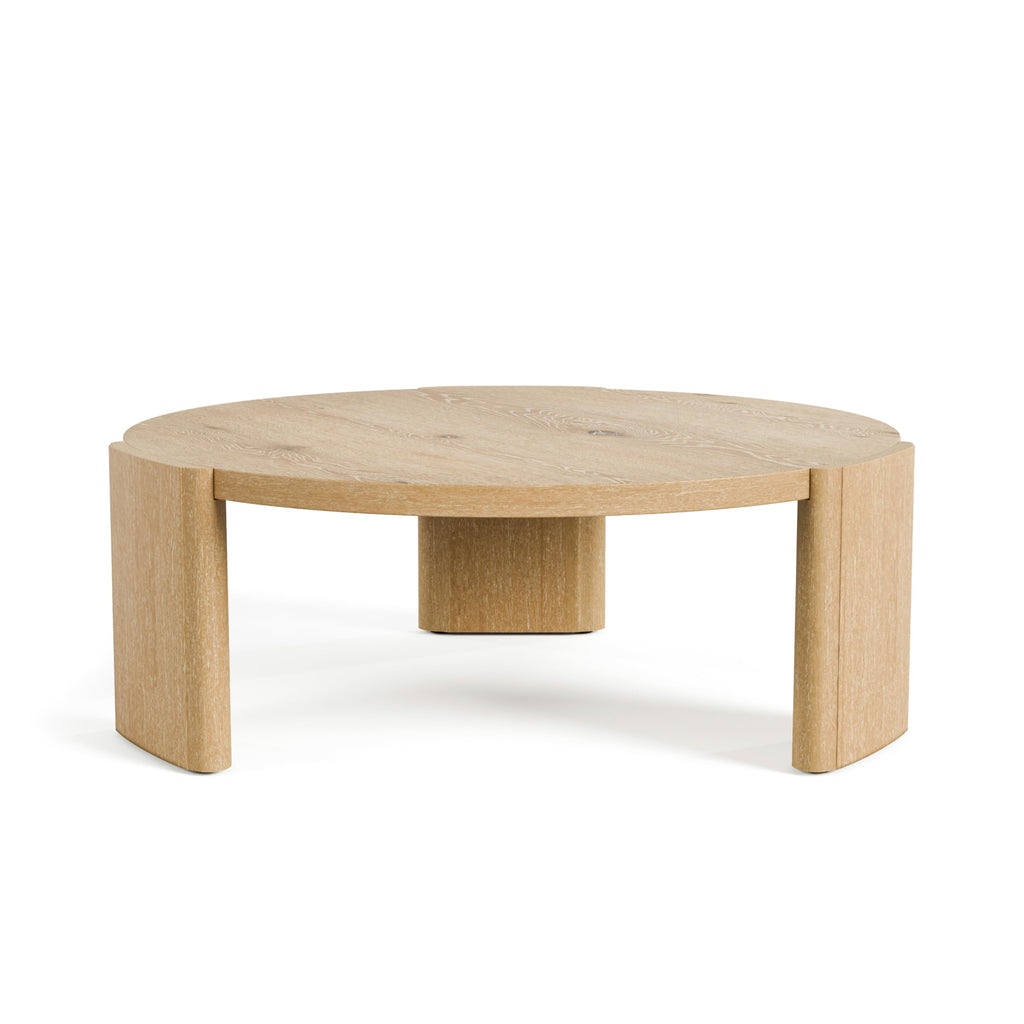 42” Round Oak Finish Wood Coffee Table G6496