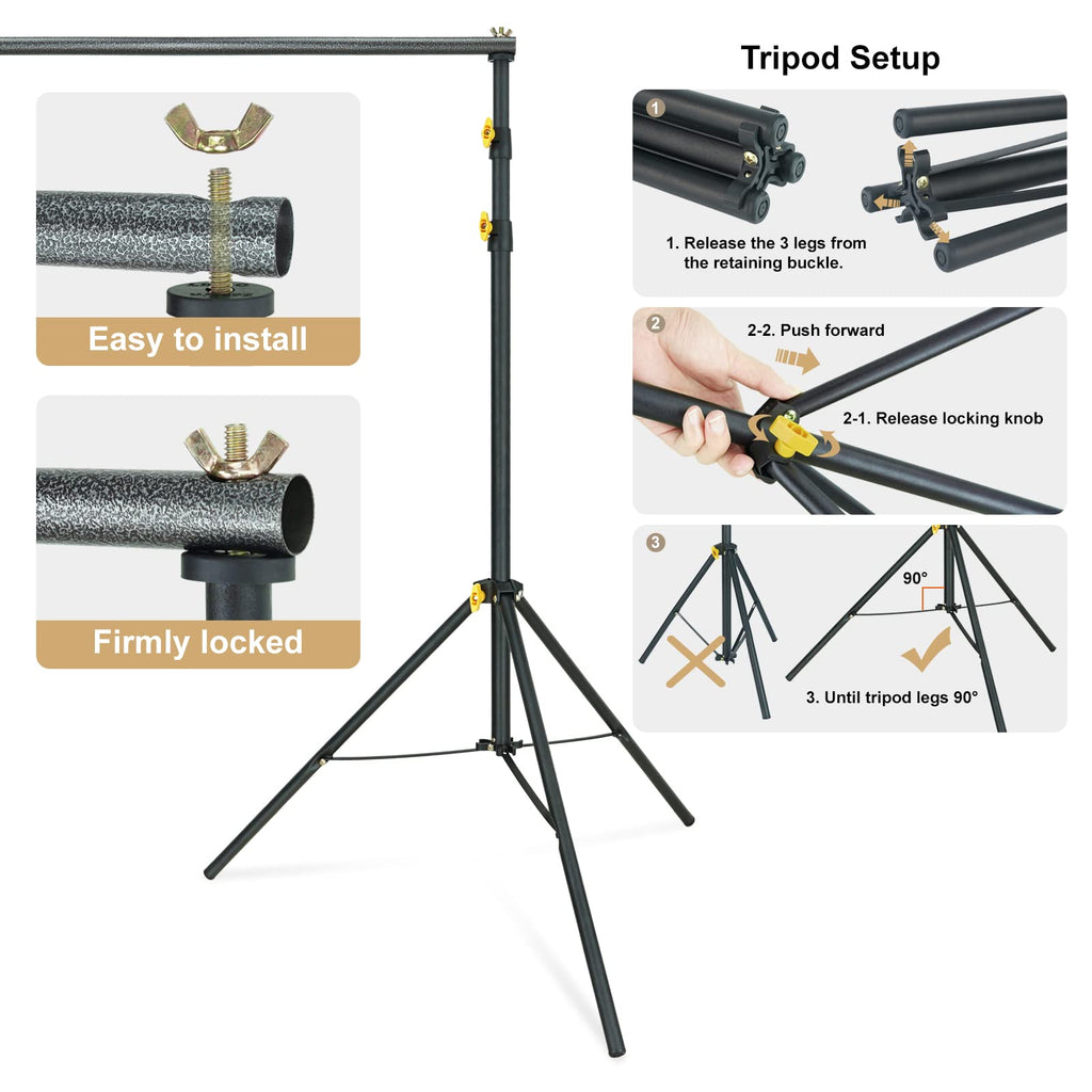 Adjustable Photography Backdrop Stand Kit with Carrying Bag V6716