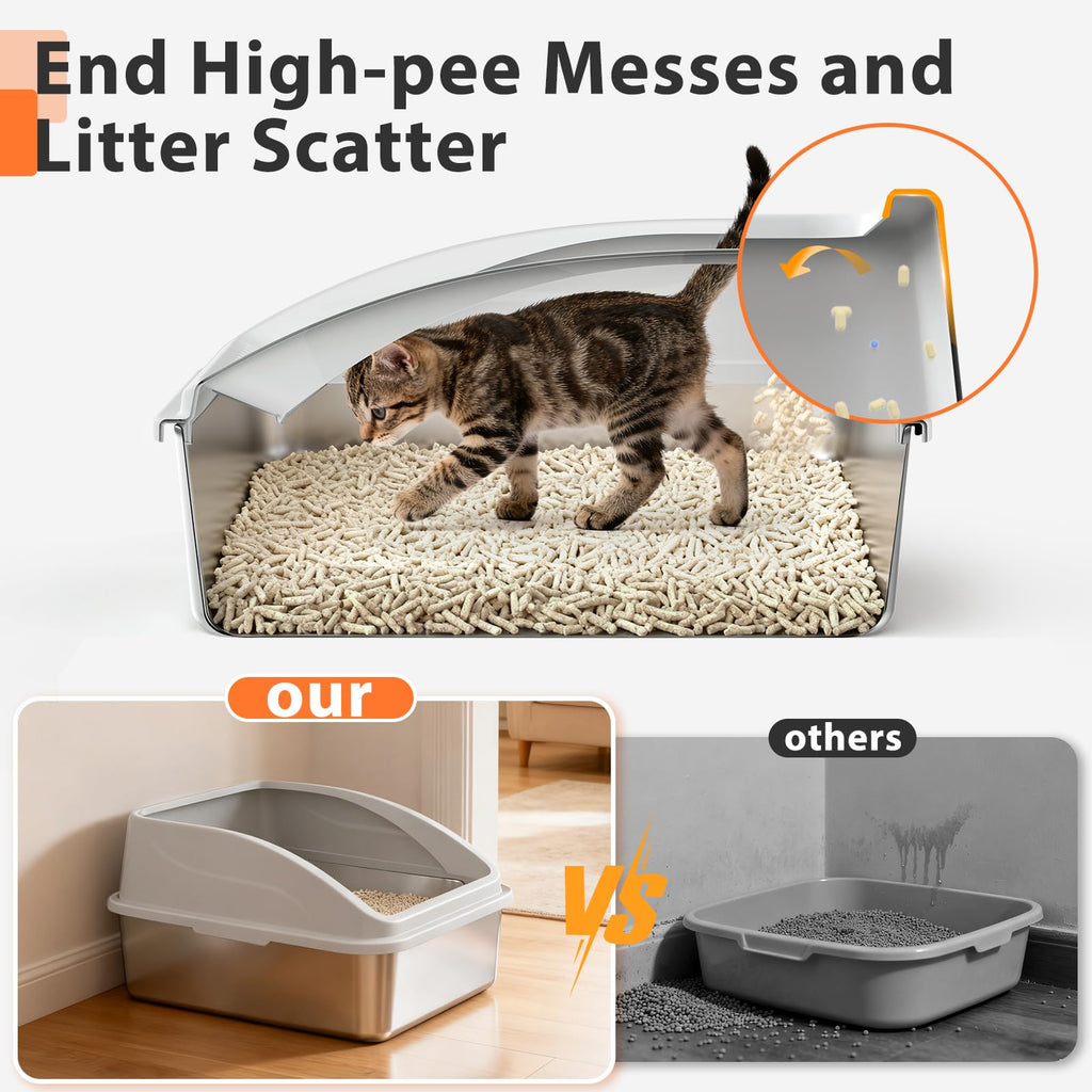 Stainless Steel Litter Box with Lid T5527