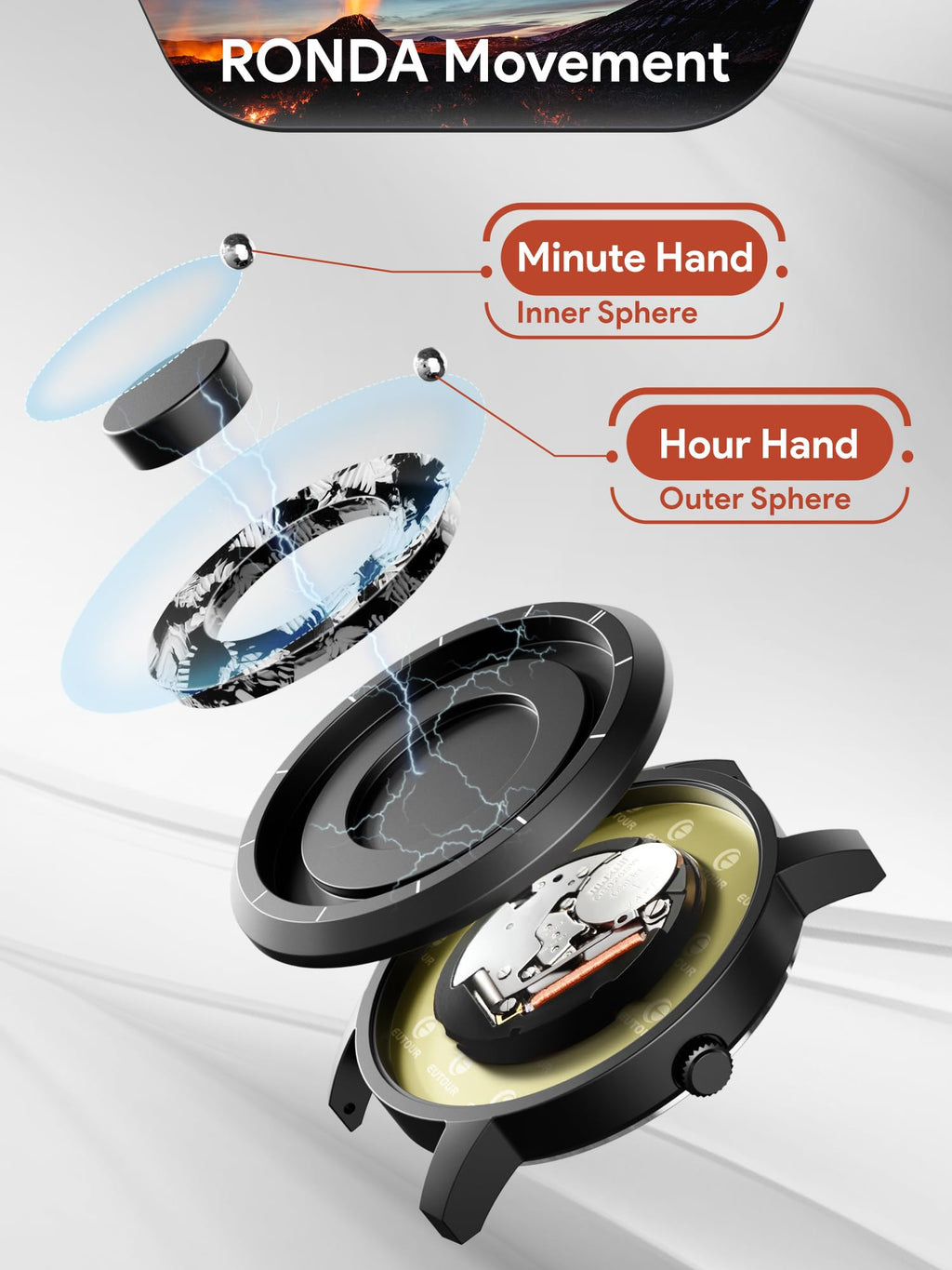 Magnetic Quartz Watch with Stainless Steel Band H7014