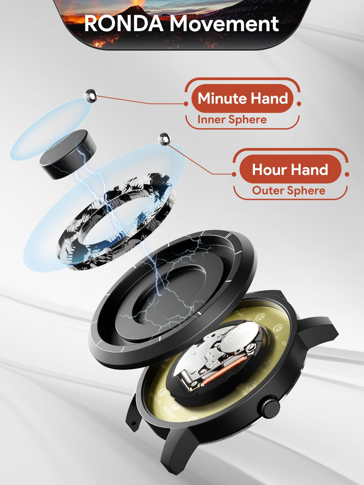 Magnetic Quartz Watch with Stainless Steel Band H7014