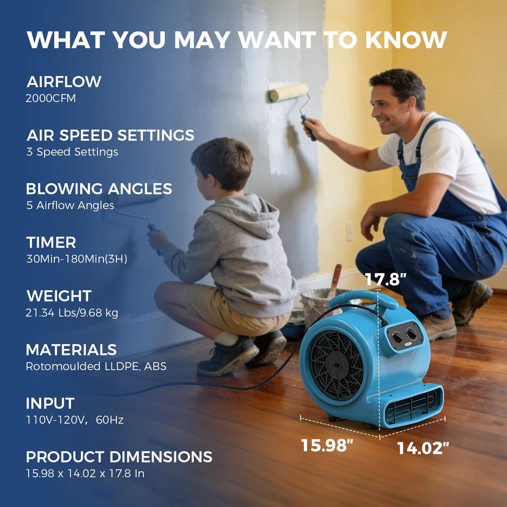 3 Speed Floor Drying Fan K1937