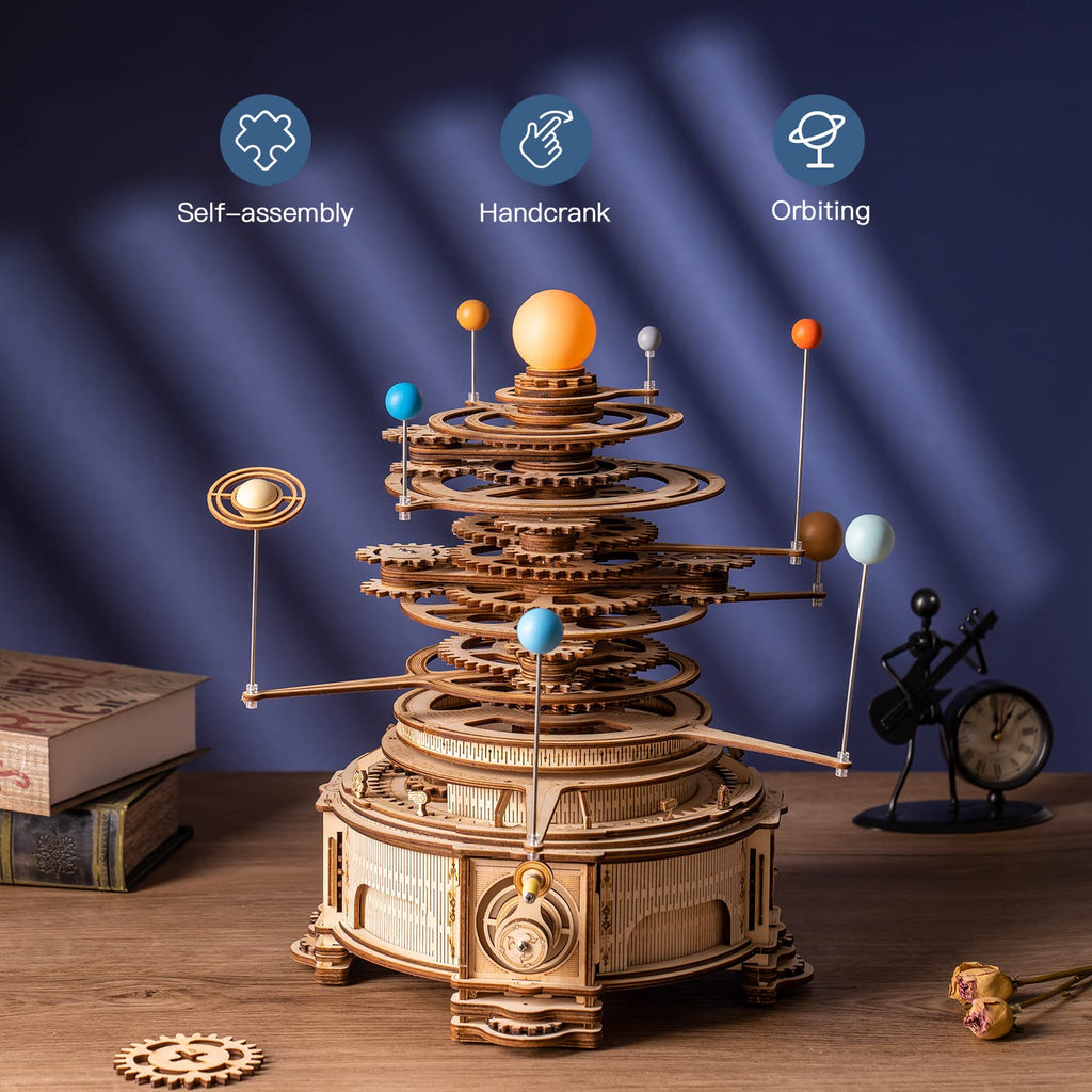 3D Wooden Puzzle Mechanical Building Set 8 Orbiting Planets C958