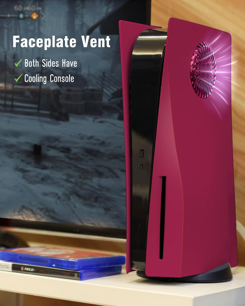 Cosmic Red Vented Faceplate for PS5 Disc Edition B88847