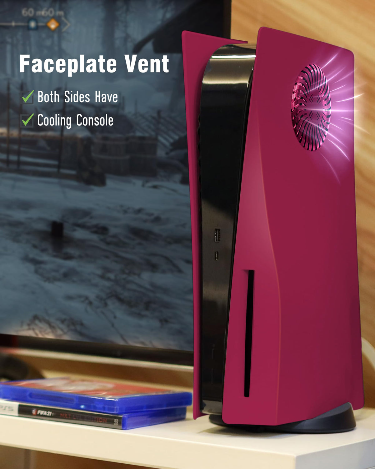 Cosmic Red Vented Faceplate for PS5 Disc Edition B88847