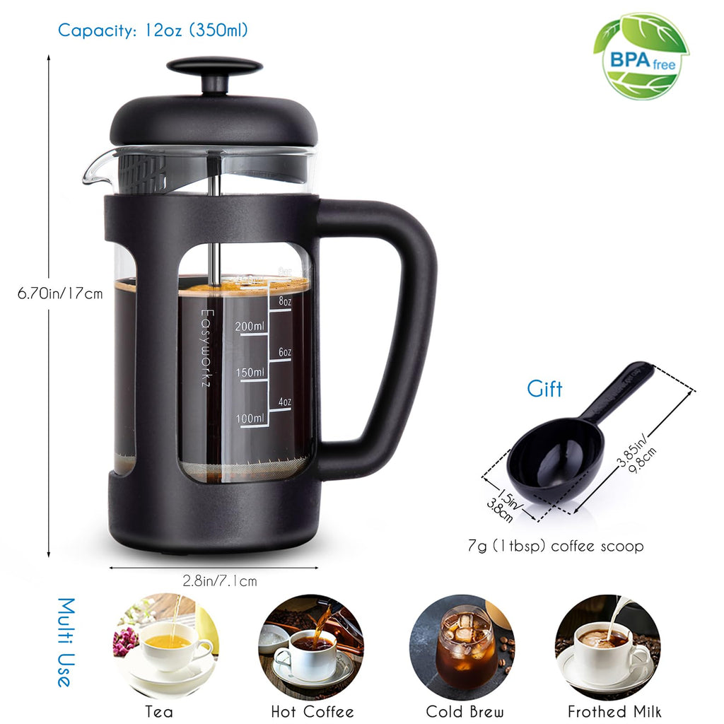 12 oz Stainless Steel French Press and Creamer Set T9332