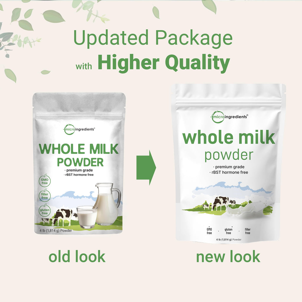 Whole Milk Powder 4 lb Pasture-Raised rBST-Free Non-GMO Gluten-Free S808