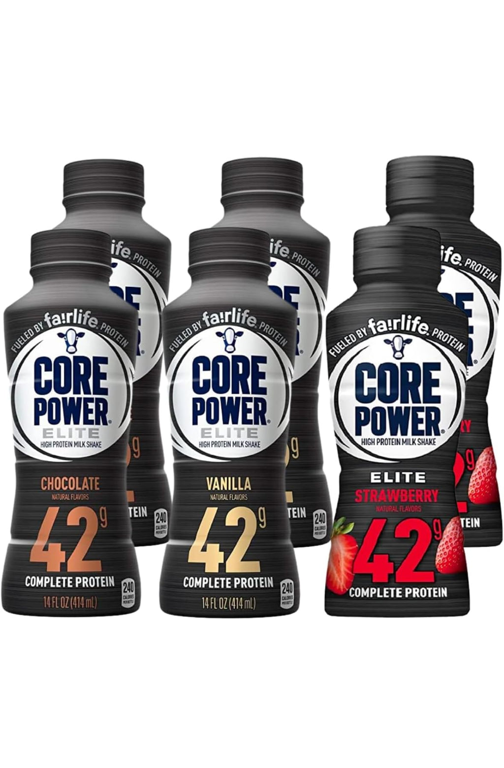High Protein Milk Shake 42g Pack of 12 3 Flavor Chocolate Vanilla Strawberry G819905