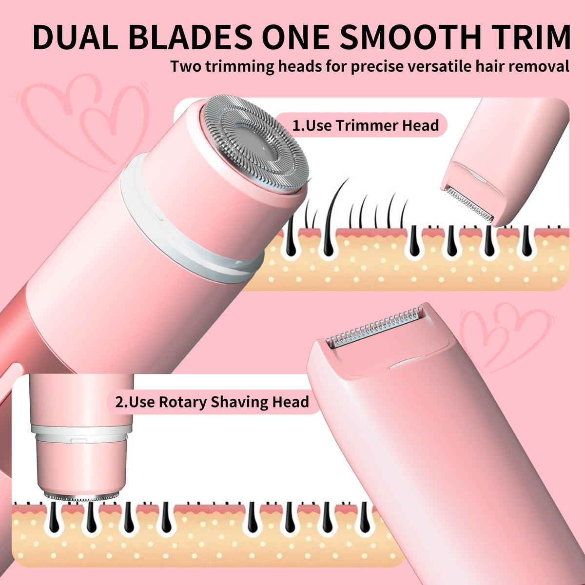 Pink 2 in 1 Bikini Trimmer Z90516
