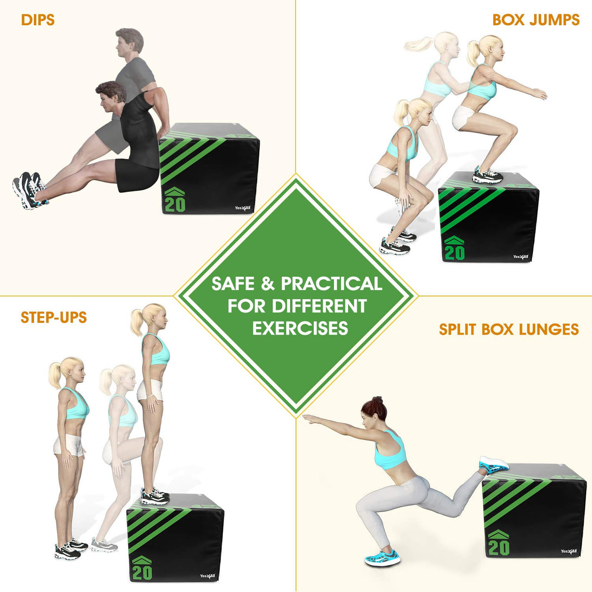 3 in 1 Foam Plyometric Jump Box A277