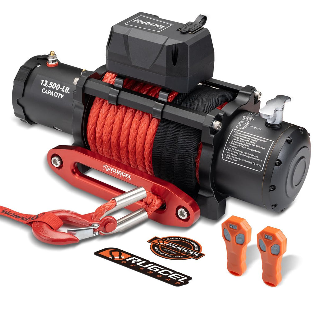 13500lb Waterproof 12V Synthetic Rope Electric Truck Winch J42513